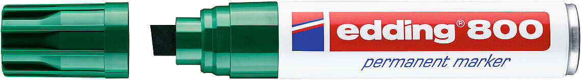 edding 800 rotulador permanente punta biselada trazo entre 4 y 12 mm. recargable secado instantaneo color verde