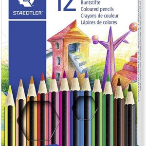staedtler noris colour 185 pack de 12 lapices hexagonales de colores fabricados en wopex muy resistentes madera de fuentes sostenibles colores surtidos