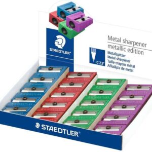 staedtler sacapuntas metalico con cuchilla de metal angulo de afilado de 23° 1 agujero colores surtidos
