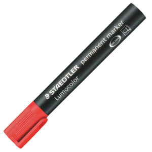 staedtler lumocolor 352 rotulador permanente punta redonda trazo 2mm aprox capuchon con clip secado rapido color rojo