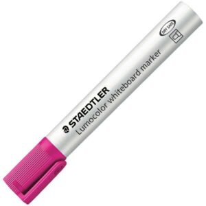 staedtler lumocolor 351 rotulador para pizarra punta redonda trazo 2mm capuchon con clip color rosa