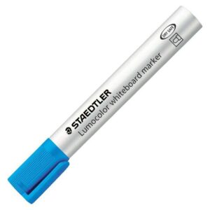 staedtler lumocolor 351 rotulador para pizarra punta redonda trazo 2mm capuchon con clip color azul claro