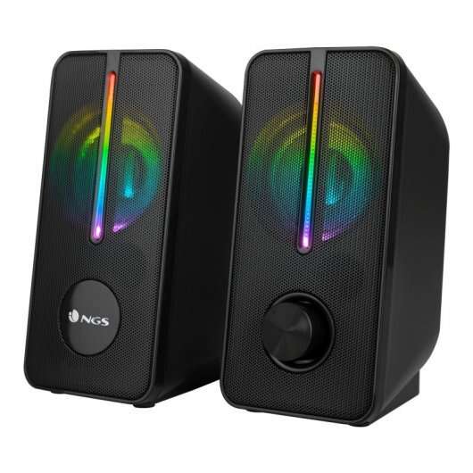 ngs gaming gsx 150 altavoces usb 2.0 12w iluminacion led rgb conexion jack 3.5mm controles en altavoz
