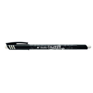 tratto cancellik boligrafo de bola tinta borrable trazo 0.4mm doble goma color negro