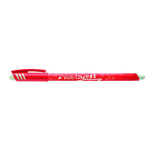 tratto cancellik boligrafo de bola tinta borrable trazo 0.4mm doble goma color rojo