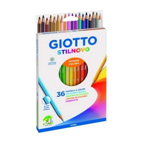 giotto stilnovo pack de 36 lapices hexagonales de colores mina 3.3mm madera colores surtidos