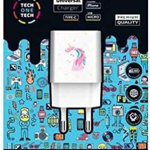 techonetech unicornio dream cargador doble de pared usb a alto rendimiento
