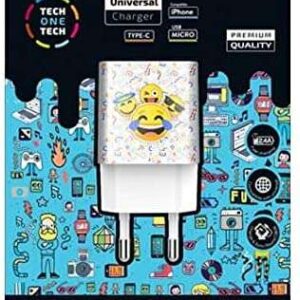 techonetech emojitech smile cargador doble de pared usb a alto rendimiento