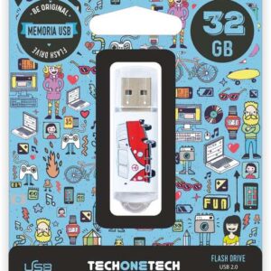 techonetech camper van van memoria usb 2.0 32gb (pendrive)