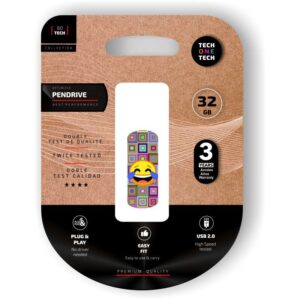 techonetech clip tech emoji me parto memoria usb 2.0 32gb (pendrive)