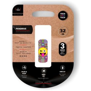 techonetech clip tech emoji guiño memoria usb 2.0 32gb (pendrive)