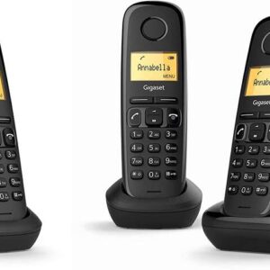 gigaset a170 trio telefono inalambrico dect + 2 supletorios identificador de llamadas bloqueo de teclado control de volumen