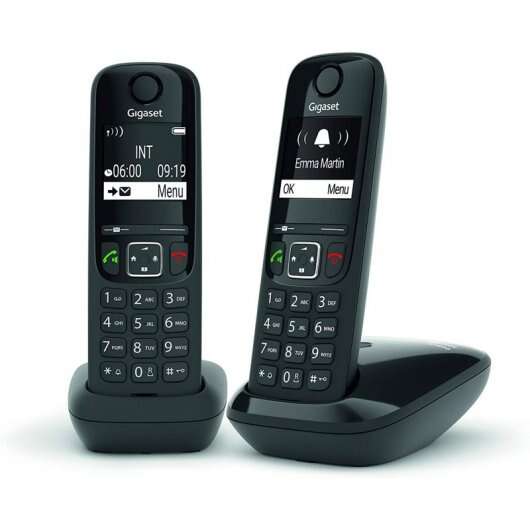 gigaset as690 duo telefono inalambrico dect + 1 supletorio pantalla en b/n control de volumen gran autonomia