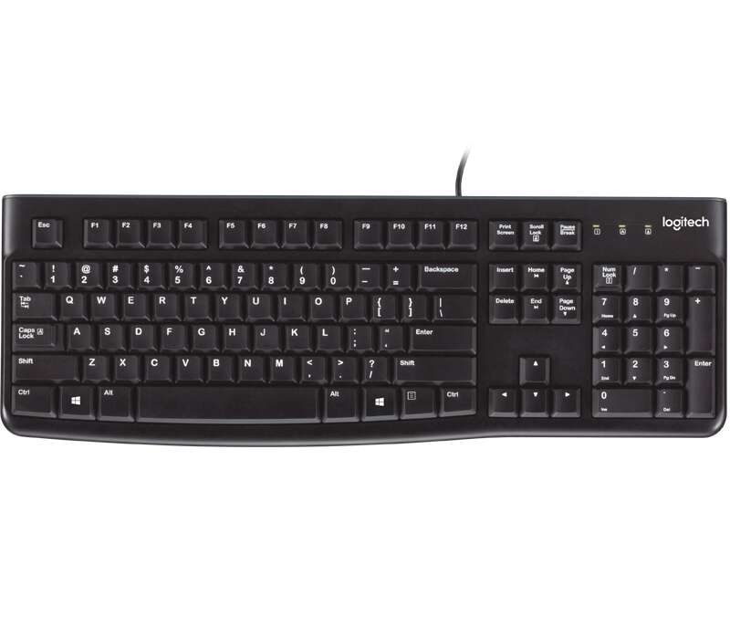 logitech k120 teclado usb resistente a salpicaduras cable de 1.50m color negro