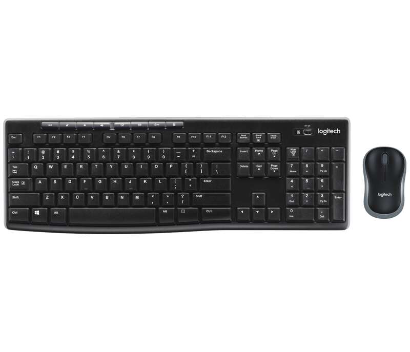 logitech mk270 pack inalambrico usb teclado multimedia + raton 1000dpi 3 botones uso ambidiestro color negro