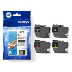 brother lc421 pack de 4 cartuchos de tinta originales lc421val