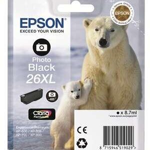 epson t2631 (26xl) negro photo cartucho de tinta original c13t26314012