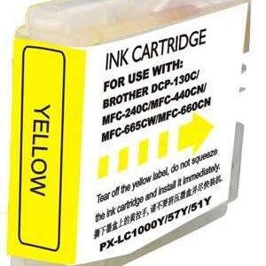 brother lc1000xl/lc970xl amarillo cartucho de tinta generico reemplaza lc1000y/lc970y