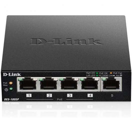 d link switch 5 puertos fast ethernet 1 puerto habilitado para poe