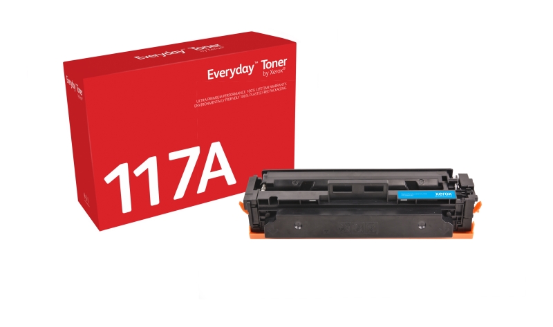 xerox everyday hp w2071a cyan cartucho de toner generico reemplaza 117a