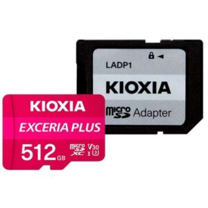 kioxia exceria plus tarjeta micro sdxc 512gb uhs i u3 v30 a1 clase 10 con adaptador