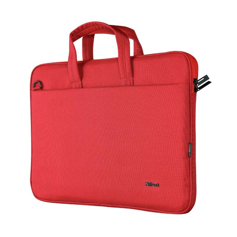 trust bologna maletin para portatil hasta 16" fabricado con materiales reciclados compartimento exterior acolchado asa y bandolera de transporte