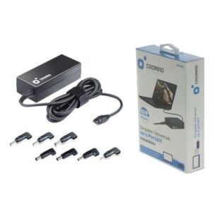 cromad cargador universal automatico para portatil 65w 8 conectores diferentes