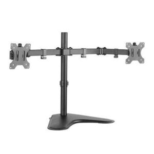 cromad soporte de mesa con brazos articulados para 2 monitores de 13" 32" giratorio e inclinable gestion de cables vesa 100x100mm