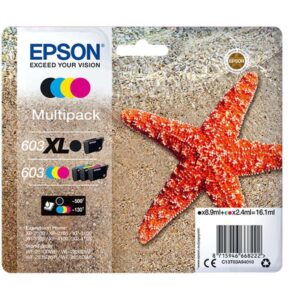 epson 603xl/603 pack de 4 cartuchos de tinta originales c13t03a94010