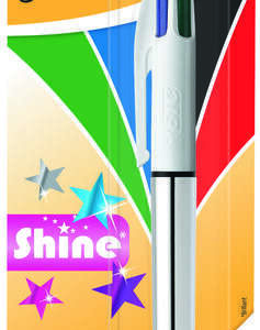 bic 4 colours shine boligrafo de bola retractil punta media de 1.0mm tinta con base de aceite 4 colores de tinta