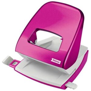 petrus 62 wow taladro perforador hasta 30 hojas marcas de formato punzones 5.5mm color fucsia