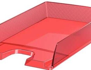 esselte europost bandeja portadocumentos plastico transparente formato vertical a4 color rojo