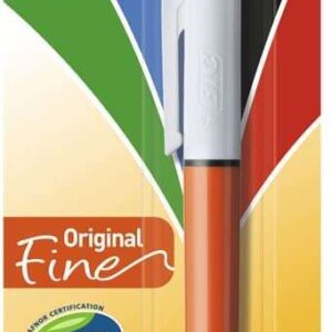bic 4 colours original fine boligrafo de bola retractil punta fina de 0.8mm tinta con base de aceite cuerpo rojo/blanco 4 colores