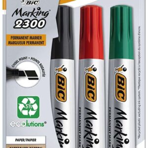bic marking 2300 ecolutions pack de 4 rotuladores permanentes punta biselada tinta con base de alcohol ecologico colores surtidos