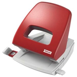 petrus 85 taladro perforador hasta 25 hojas marcas de formato facil vaciado punzones 5.5mm color rojo