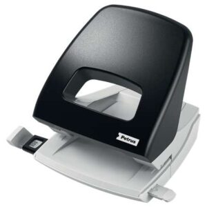 petrus 85 taladro perforador hasta 25 hojas marcas de formato facil vaciado punzones 5.5mm color negro