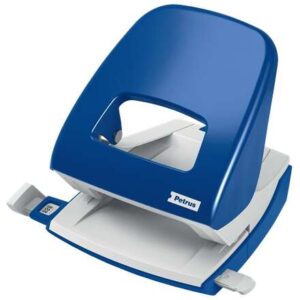 petrus 62 taladro metalico hasta 30 hojas marcas de formato facil vaciado punzones 5.5mm color azul