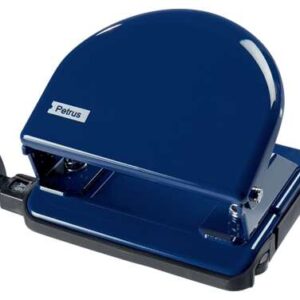 petrus 52 taladro perforador clasico metalico hasta 20 hojas marcas de formato facil vaciado punzones 5.5mm color azul