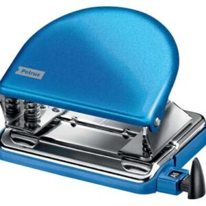 petrus 52 wow taladro perforador clasico metalico hasta 20 hojas marcas de formato facil vaciado punzones 5.5mm color azul