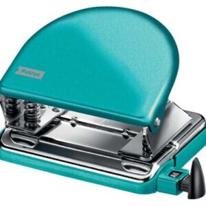 petrus 52 wow taladro perforador clasico metalico hasta 20 hojas marcas de formato facil vaciado punzones 5.5mm color turquesa