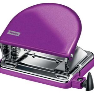petrus 52 wow taladro perforador clasico metalico hasta 20 hojas marcas de formato facil vaciado punzones 5.5mm color violeta