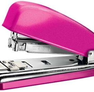 petrus 226 wow grapadora metalica + caja de 200 grapas hasta 30 hojas grapado cerrado, abierto y clavado color fucsia metalizado