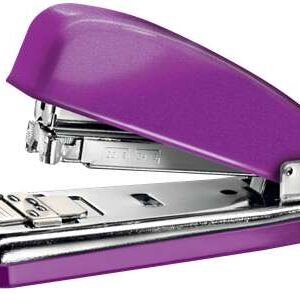 petrus 226 wow grapadora metalica + caja de 200 grapas hasta 30 hojas grapado cerrado, abierto y clavado color violeta metalizado