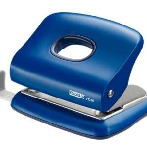 rapid fc20 taladro perforador hasta 20 hojas facil vaciado punzones 5.5mm color azul