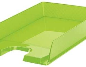 esselte europost bandeja portadocumentos plastico transparente formato vertical a4 color verde transparente