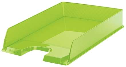 esselte europost bandeja portadocumentos plastico transparente formato vertical a4 color verde transparente