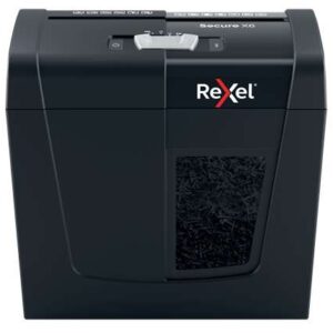 rexel secure x6 destructora de papel manual corte en particulas p 4 destruye hasta 6 hojas a la vez capacidad de la papelera 10l color negro