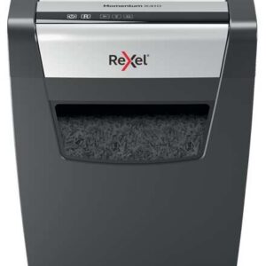 rexel momentum x410 destructora de papel manual corte confeti p 4 destruye hasta 10 hojas capacidad de la papelera 23l color negro/plata