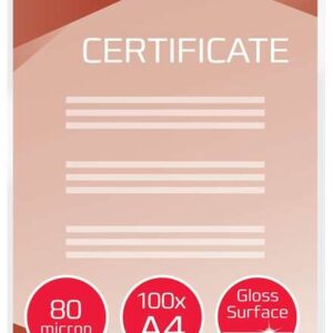 gbc pack de 100 carteras plastificacion a4 con brillo alta calidad larga duracion 80 micras transparente