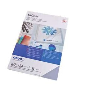 gbc hiclear paquete de 100 portadas de encuadernar a4 180 micras transparentes